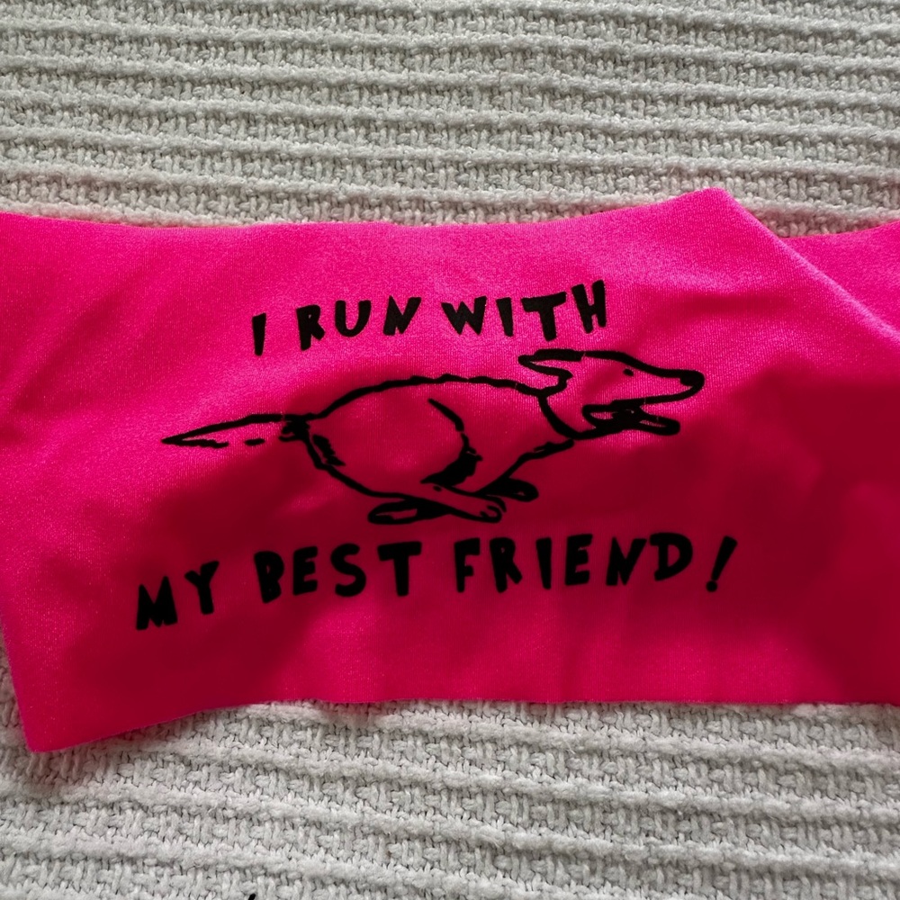 Pink Dog Graphic Hippie Runner runners Headband